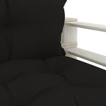 vidaXL Canapé palette de jardin avec coussins noir Bois