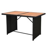 vidaXL Salon de jardin 7 Pièces avec coussins Résine tressée Noir