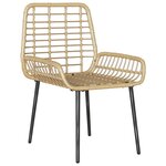 vidaXL Ensemble de salle à manger pour jardin 3 Pièces Marron Noir Crème