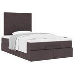 vidaXL Cadre de lit ottoman avec matelas marron foncé 120x200 cm tissu