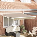 vidaXL Auvent Rétractable Beige 350 x 250 cm tissu