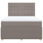 vidaXL Sommier à lattes de lit avec matelas Taupe 140x200 cm Tissu