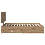 vidaXL Cadre de lit Chêne artisanal 140 x 190 cm Bois d'ingénierie