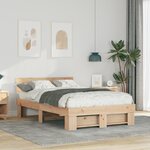 vidaXL Cadre de lit Marron 140 x 190 cm Bois massif en pin