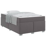 vidaXL Cadre de lit avec matelas Gris 120 x 200 cm tissu