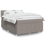 vidaXL Sommier à lattes de lit avec matelas Taupe 140x200 cm Tissu