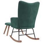 vidaXL Chaise à bascule avec repose-pied Vert foncé Velours