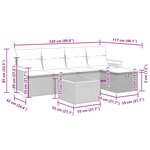 vidaXL Salon de jardin avec coussins 6 Pièces beige résine tressée