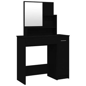 vidaXL Coiffeuse avec miroir noir 86 5x35x136 cm