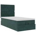 vidaXL Cadre de lit ottoman avec matelas vert foncé 100x200 cm velours