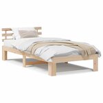 vidaXL Cadre de lit Marron 90 x 190 cm Bois de pin massif
