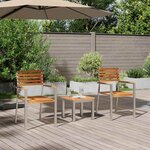 vidaXL Ensemble de salle à manger pour jardin 3 Pièces Marron Teck massif