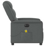 vidaXL Fauteuil inclinable de massage électrique gris foncé tissu