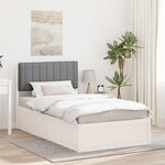 vidaXL Cadre de lit avec tête de lit rembourrée Gris clair