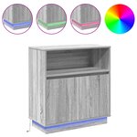 vidaXL Buffet avec LED Gris Sonoma 71x34 5x75 cm en bois d'ingénierie