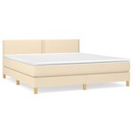 vidaXL Sommier à lattes de lit avec matelas Crème 180x200 cm Tissu
