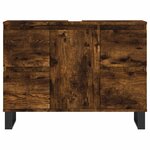 vidaXL Armoire salle de bain chêne fumé 80x33x60cm bois d'ingénierie