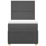 vidaXL Sommier à lattes de lit avec matelas Gris foncé 100x200cm Tissu