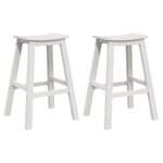 vidaXL Tabourets de Bar 2 Pièces Blanc HDPE