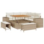 vidaXL Ensemble de canapé de jardin 8 Pièces Beige polyrotin