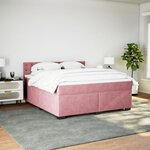 vidaXL Sommier à lattes de lit avec matelas Rose 180x200 cm Velours