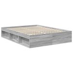 vidaXL Cadre de lit Gris Sonoma 150 x 200 cm Pin massif