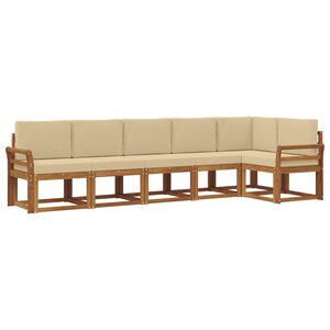 vidaXL Ensemble de canapés d'extérieur 6 pc Naturel et Beige