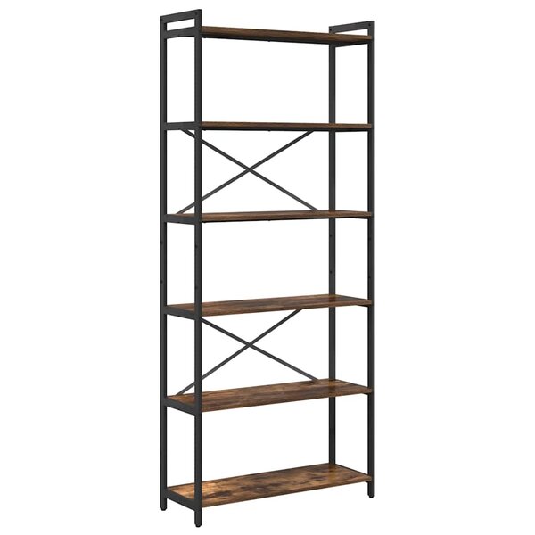 vidaXL Bibliothèque Chêne fumé 80 x 30 x 188 cm Bois d'ingénierie