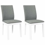 vidaXL Chaises à manger coussins 2 Pièces blanc bois massif caoutchouc