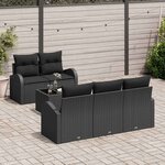 vidaXL Ensemble de canapé de jardin Noir 55 x 55 x 37 cm polyrotin