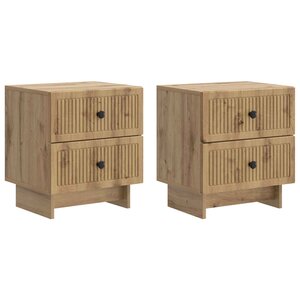 vidaXL Cabinet de chevet 2 Pièces Chêne artisanal 43 x 34 5 x 47 5 cm