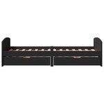 vidaXL Lit de jour avec 2 tiroirs sans matelas IRUN noir 90x200 cm
