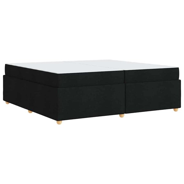 vidaXL Cadre de lit avec matelas avec matelas Noir 200 x 200 cm tissu