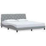 vidaXL Cadre de lit sans matelas gris clair 180x200 cm tissu