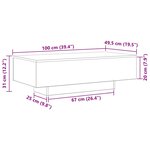 vidaXL Table Basse Chêne noir 100 x 49.5 x 31 cm Bois d'ingénierie