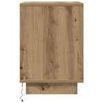 vidaXL Armoire de chevet et lumières LED chêne artisanal 38x34x50 cm