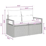 vidaXL Ensemble de canapé de jardin avec coussin 5 Pièces Noir Poly rotin