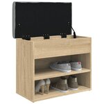 vidaXL Banc à chaussures chêne sonoma 62x32x50 cm bois d'ingénierie