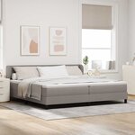 vidaXL Lit à ressorts avec matelas Taupe 200 x 200 cm tissu