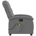 vidaXL Fauteuil de massage inclinable gris foncé tissu