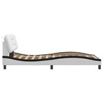 vidaXL Cadre de lit sans matelas Hvar blanc et noir 100x200 cm similicuir