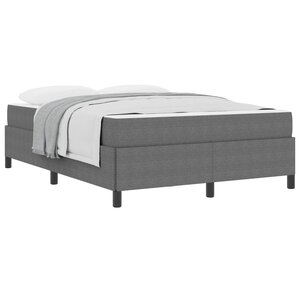 vidaXL Cadre de lit avec matelas Gris clair 140 x 190 cm tissu