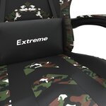 vidaXL Chaise de jeu pivotante Noir et camouflage Similicuir