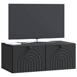 vidaXL Meuble TV mural Noir 78 5 x 41 x 30 cm Bois d'ingénierie