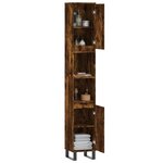 vidaXL Armoire de bain chêne fumé 30x30x190 cm bois d'ingénierie