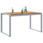 vidaXL Table de Jardin Gris 140 x 80 x 75 cm Bois d'Acacia Massif