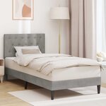vidaXL Cadre de lit avec tête de lit Gris clair 90 x 190 cm Velours