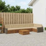 vidaXL Ensemble de canapés d'extérieur 7 Pièces Naturel et Beige