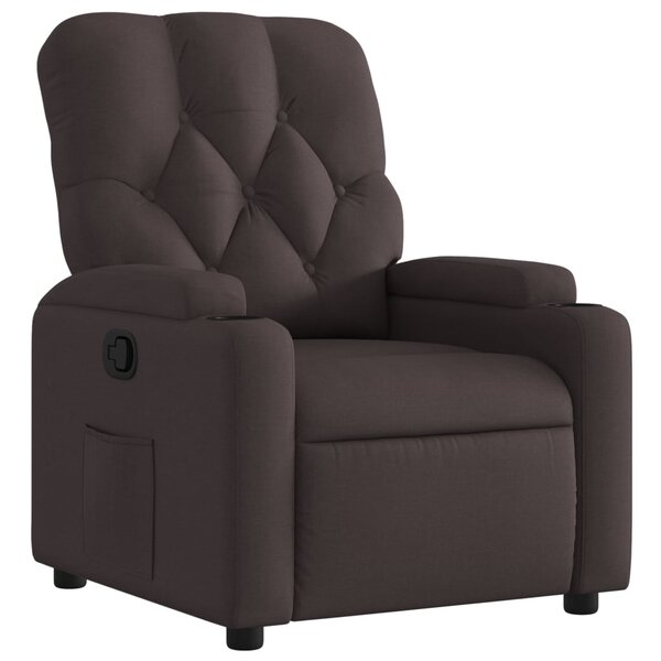 vidaXL Fauteuil inclinable Marron foncé Tissu