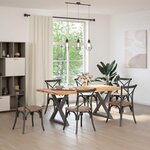 vidaXL Table à manger avec bord vivant 200x100x74 cm bois massif chêne